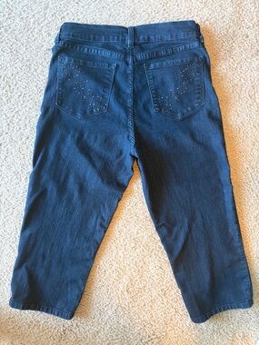 2007 NYDJ Made in USA Y2K Dark Wash Rhinestoned Jeans Women’s Size 10 Stretch